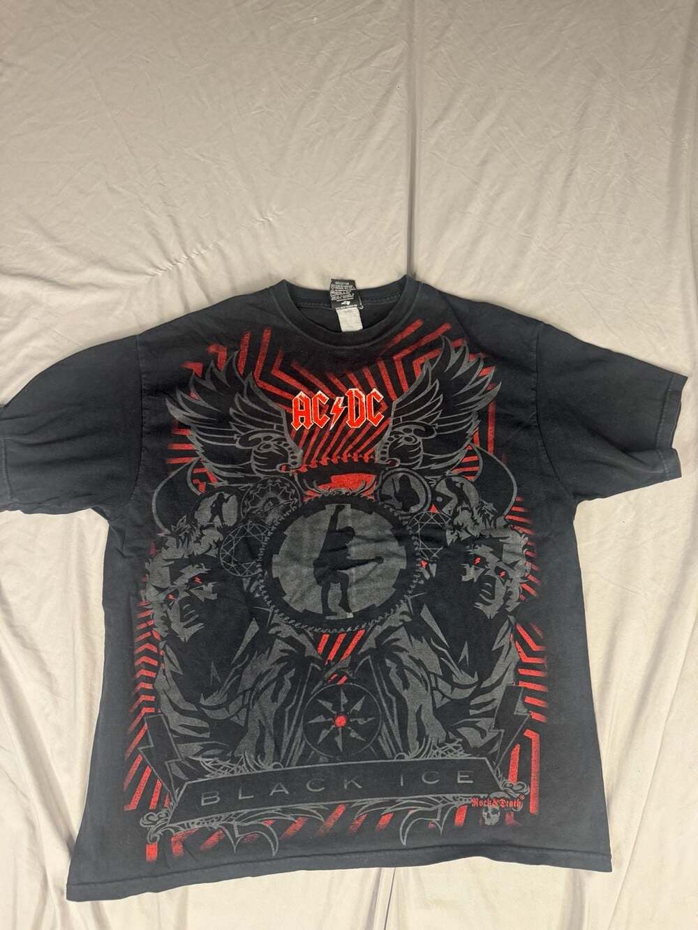 Rock & Death AC/DC Black Ice T-Shirt Black Cotton